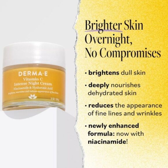 Derma-E Vitamin C Intense Night Cream, Full Size at 2 oz. New with Box! - Picture 2 of 16